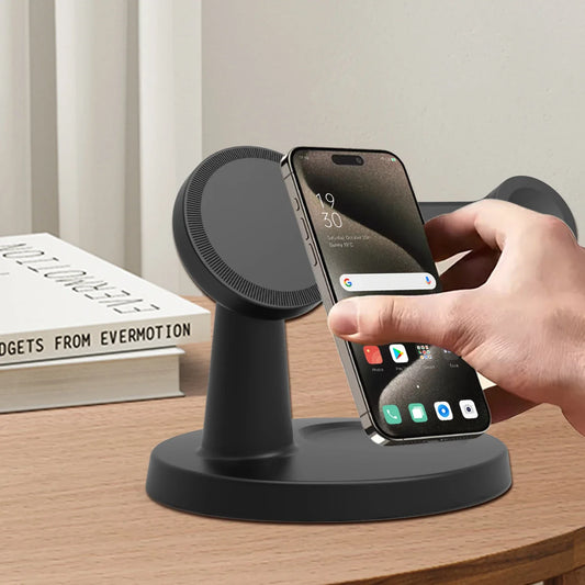 3-in-1 Magnetic Wireless Charger Stand for iPhone, Watch & AirPods
