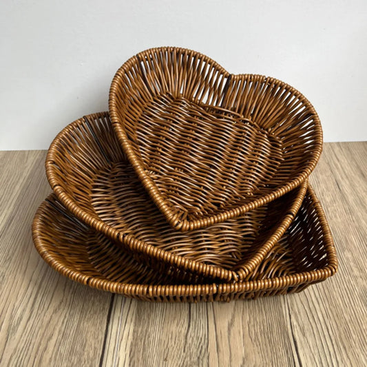 Heart-Shaped Woven Storage Basket