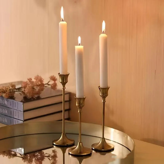 3-Piece Vintage Metal Candle Holders