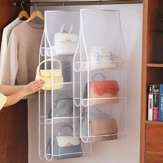 Hanging Multi-Layer Transparent Bag Organizer