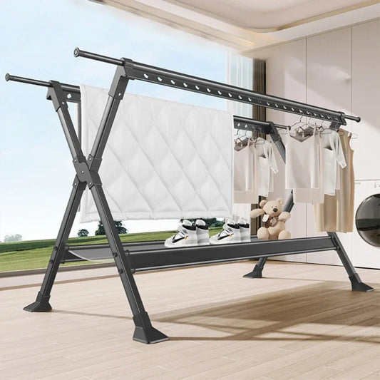 Foldable Aluminum Alloy Floor-to-Ceiling Drying Rack