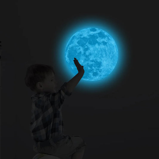 3D Luminous Moon Wall Sticker โ Glow-in-the-Dark PVC Home & Kids Room Dรฉcor