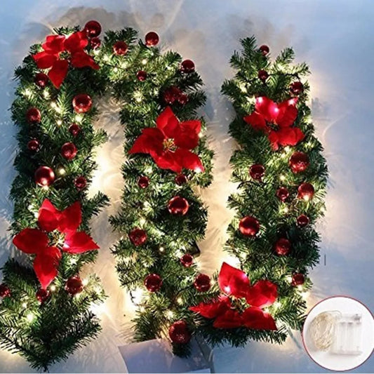 2.7M Christmas Garland with Lights – 5 Colors