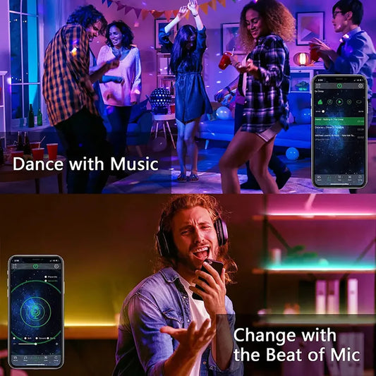 40M RGB LED Strip Lights with Remote & APP