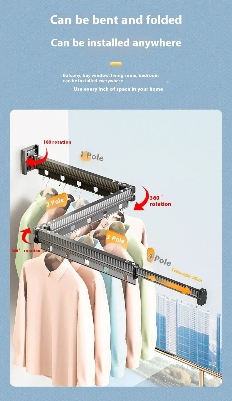 "360° Folding Wall-Mounted Clothes Drying