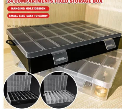 24-Grid Plastic Storage Box Organizer