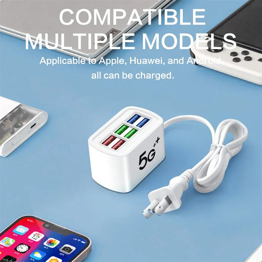 6-in-1 Fast USB Charging Station