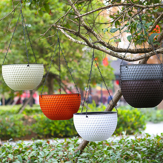 European Style Honeycomb Hanging Plastic Flower Pot – Indoor Basket