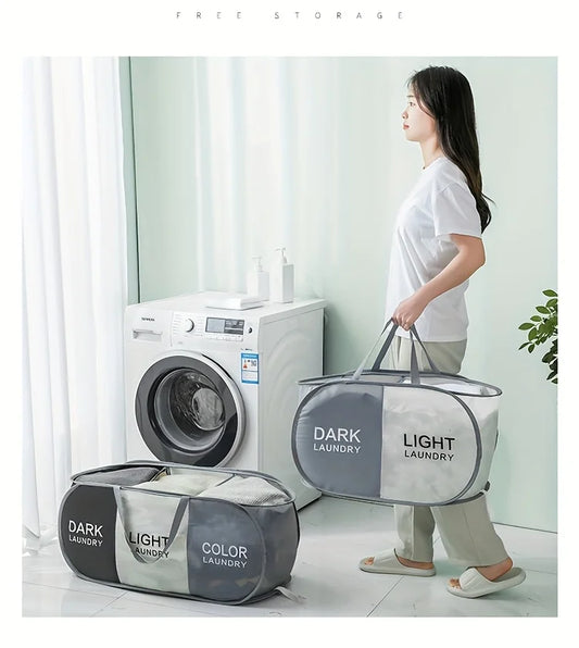 Foldable Mesh Laundry Basket โ Breathable with Handles
