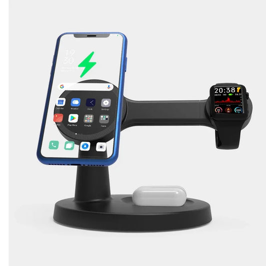 3-in-1 Magnetic Wireless Charger Stand for iPhone, Watch & AirPods