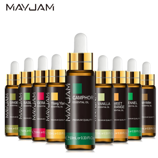 MAYJAM 10ml Essential Oil – Aromatherapy Diffuser & Humidifier Oil with Dropper