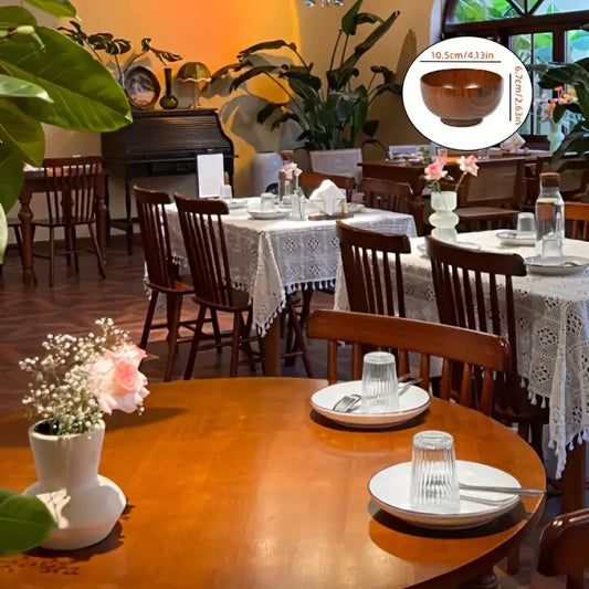 Natural Wooden Soup & Salad Bowl