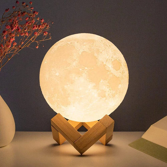 8cm LED Moon Lamp with Stand