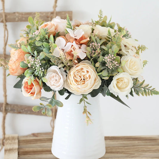 Autumn White Silk Roses