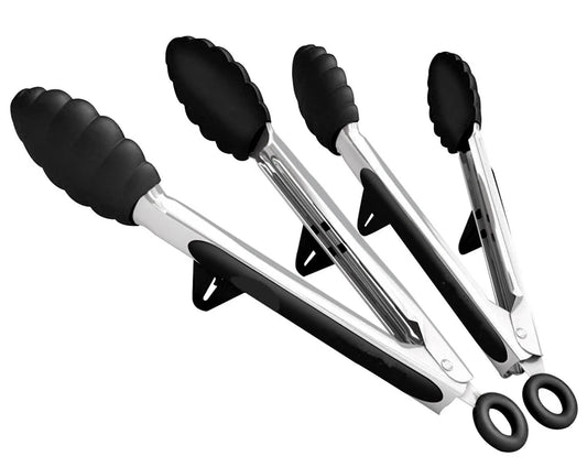 Stainless Steel Kitchen Tongs – Heat Resistant with Silicone Tips