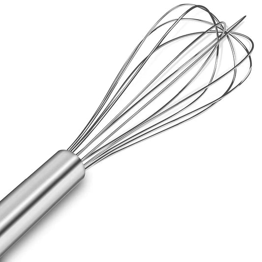 LMETJMA Stainless Steel Egg Whisk – 8"/10"/12" Kitchen Wire Balloon Whisk