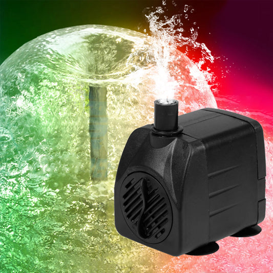 Ultra-quiet Water Pump IP68 Waterproof Submersible Fountain Pump for Aquarium Fish Tank Bird Bath Pond Fountain with LED Lights