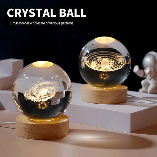 LED Galaxy Crystal Night Light