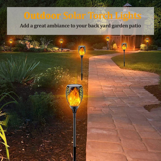 96LED Solar Flame Torch Light