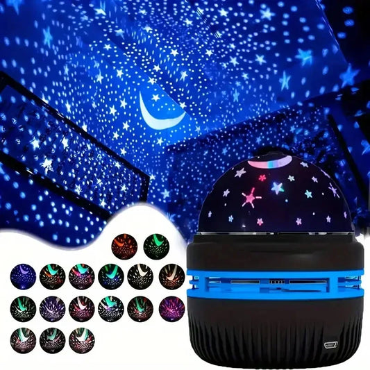 LED Starry Sky Projector Lamp – USB Rotating Night Light