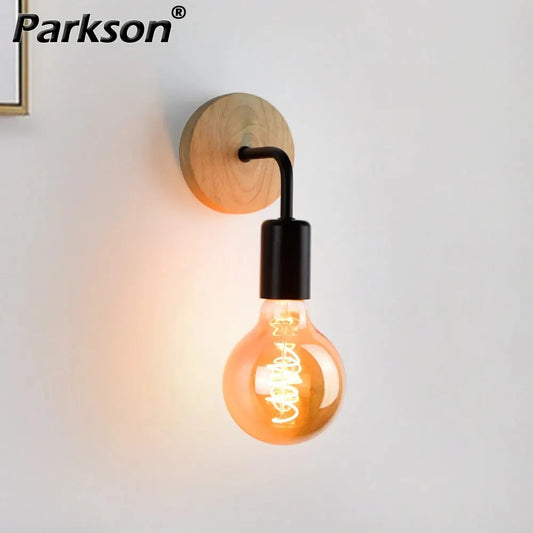 Vintage Wooden Wall Lamp
