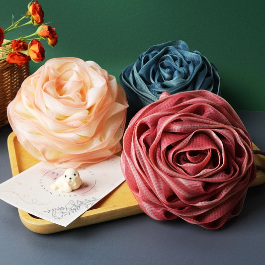 Rose Flower Bath Sponge – Soft Mesh Foaming Net