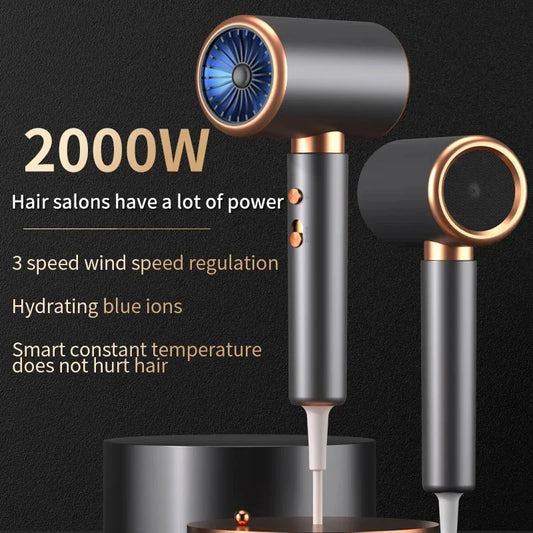 2000W Professional Salon Hair Dryer – Hot & Cold Air Blow Dryer with Comb & Negative Ion