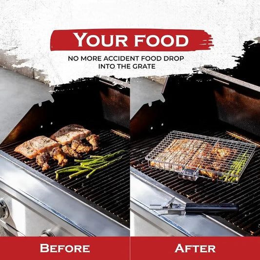 Large Folding Stainless Steel Grill Basket