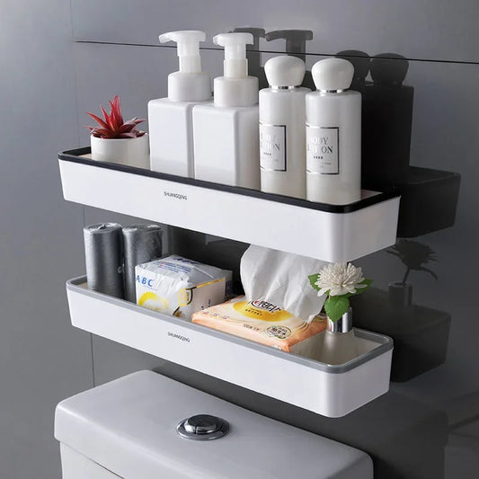 Wall-Mounted White Bathroom Storage Cabinet – No-Drill