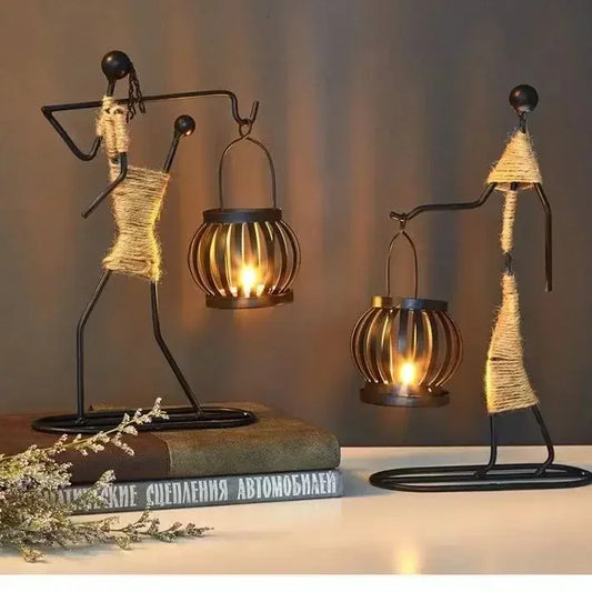 Rustic Figurine Candle Holders