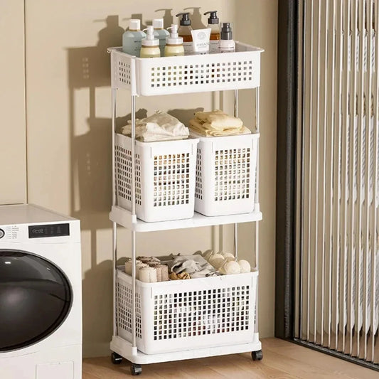 Multilayer Rolling Laundry Storage Basket