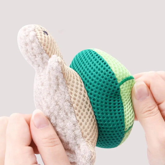 Double-Sided Turtle Bath Sponge – Cute Reusable Body Scrubber