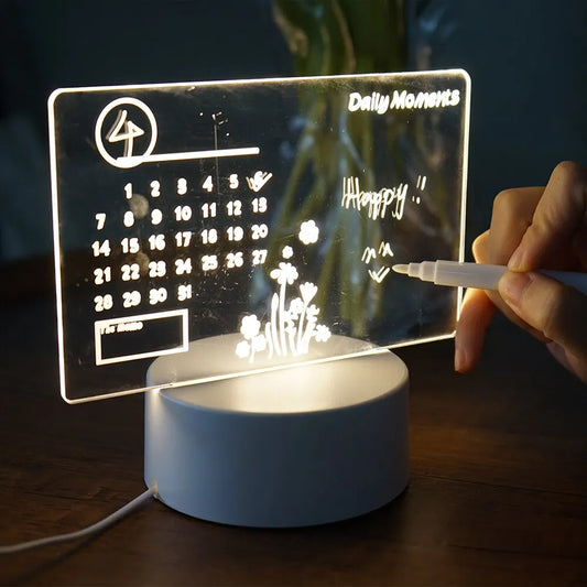 LED Rewritable Note Board Night Light