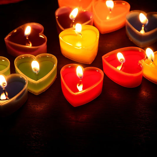 Heart-Shaped Romantic Candle – Scented Tea Wax Candle for Valentine’s & Proposal
