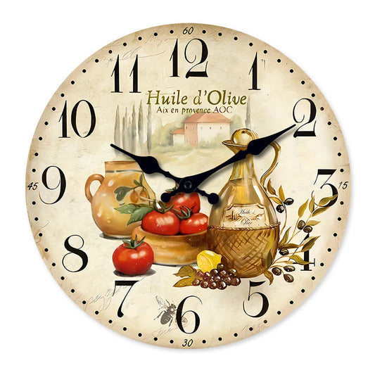 Retro Provence Wooden Wall Clock