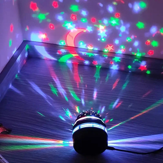 LED Starry Sky Projector Lamp – USB Rotating Night Light