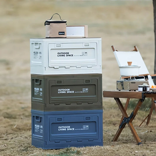 Folding Camping Storage Box – Trunk Organizer & Outdoor Stool for Picnic & Travel