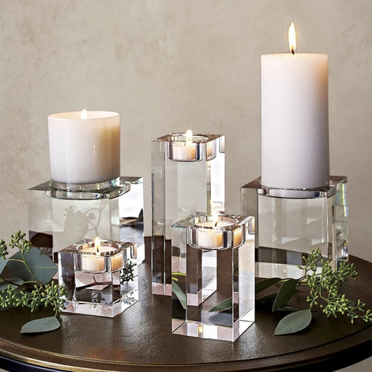 Crystal Glass Romantic Candle Holders