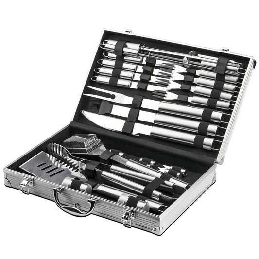 Stainless Steel BBQ Tool Set with Aluminum Case