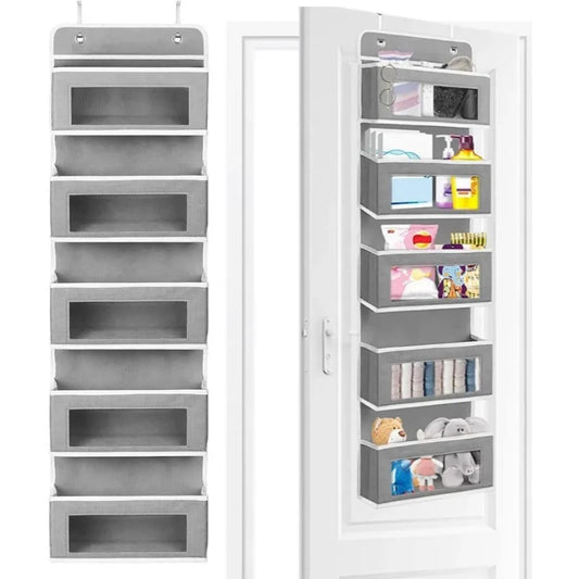 5-Shelf Hanging Storage Organizer – Anti-Tilt Pockets for Bedroom & Bathroom