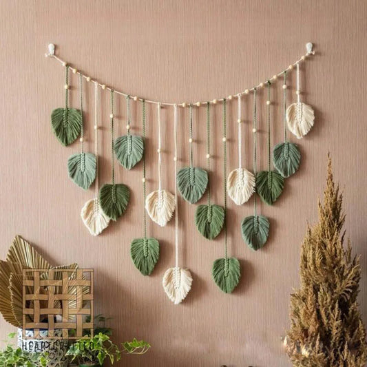Bohemian Handwoven Leaf Tapestry