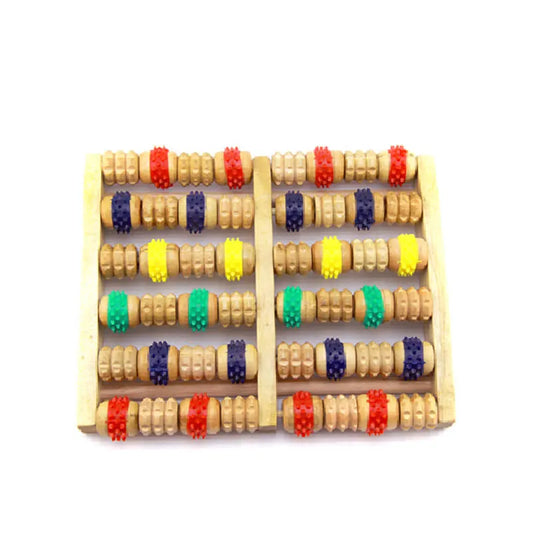 Colorful Wooden Foot Roller Massager