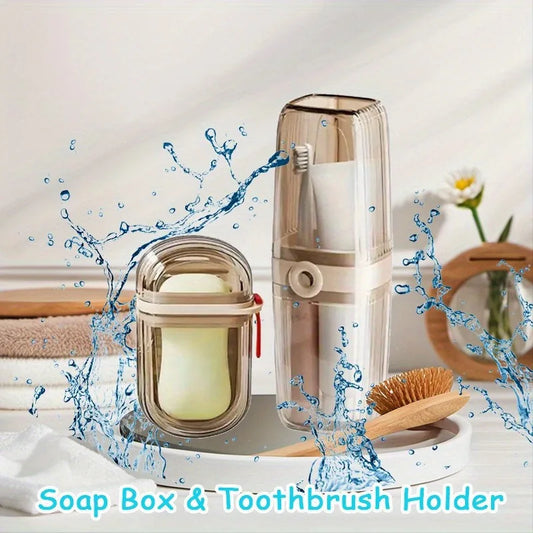 Portable Travel Soap & Toothbrush Holder Set