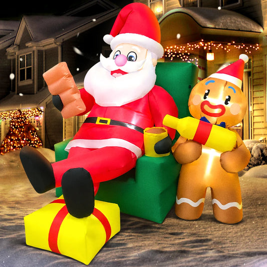 Inflatable Santa Claus Christmas Arch with LED