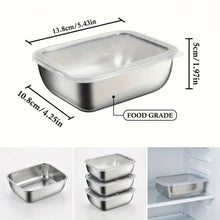 5-Piece Stainless Steel Food Storage Container Set – Stackable Meal Prep Lunch Boxes with Clear Lids