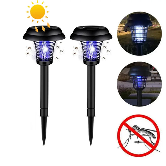 Solar Mosquito Killer LED Light – Purple & White, Waterproof Outdoor Bug Zapper