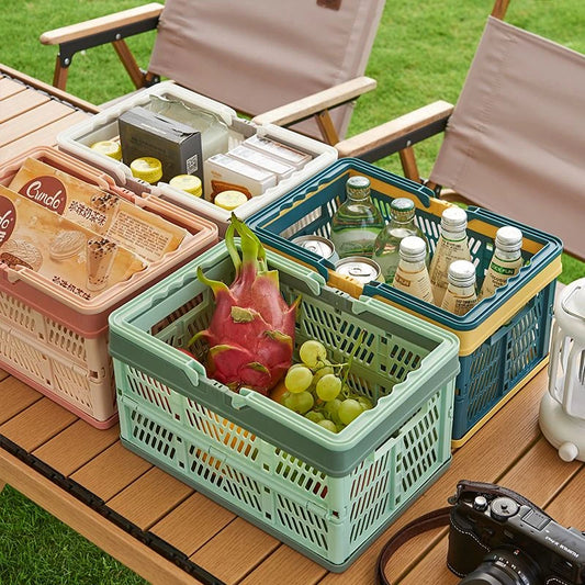 Foldable Pastel Storage Basket with Handle