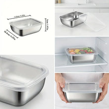 5-Piece Stainless Steel Food Storage Container Set – Stackable Meal Prep Lunch Boxes with Clear Lids