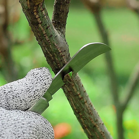 Garden Grafting Knife – Stainless Steel Pruning & Grafting Tool with Wood Handle for Fruit Trees | Gardening Grafting Accessories