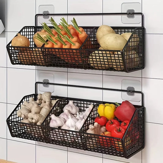 Wall Mounted Metal Kitchen Storage Basket